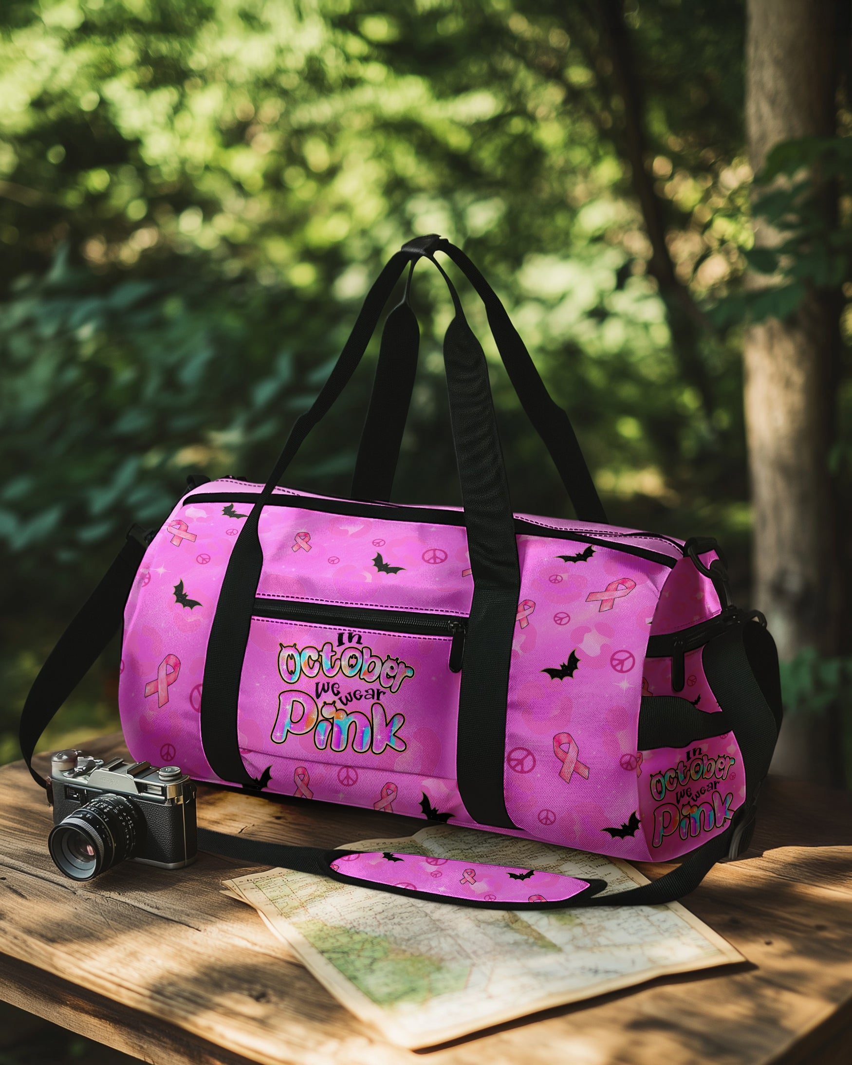 IN OCTOBER WE WEAR PINK BOO BREAST CANCER AWARENESS TRAVELLING BAG - TYTD1308251