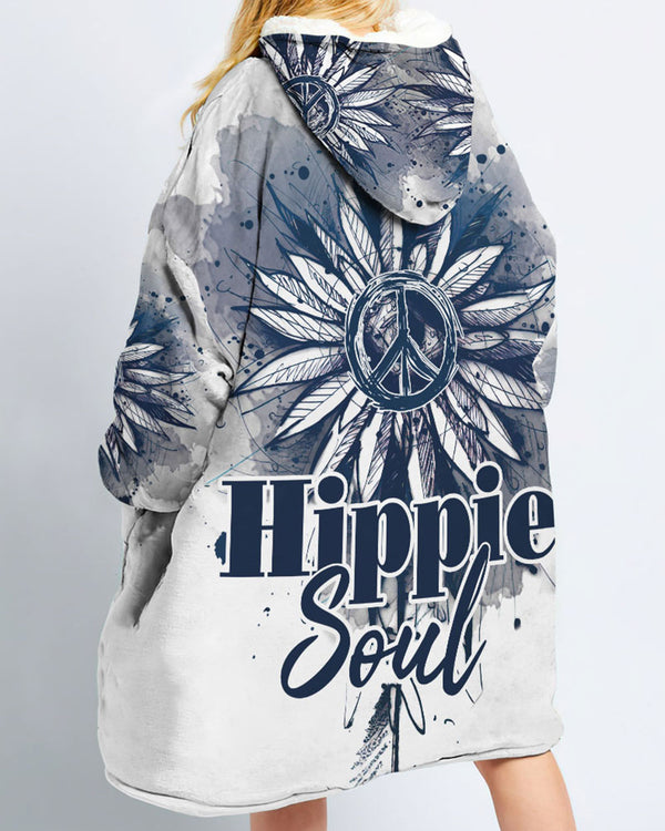 HIPPIE SOUL SUNFLOWER SHERPA BLANKET HOODIE - TY2302233