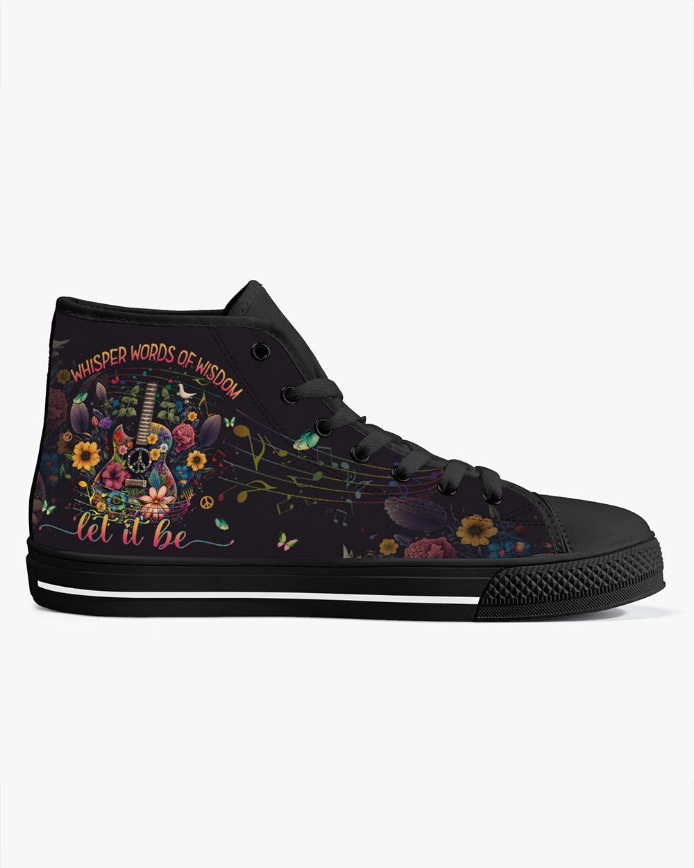 WHISPER WORDS OF WISDOM GUITAR HIPPIE HIGH TOP CANVAS SHOES - YHHG0603235