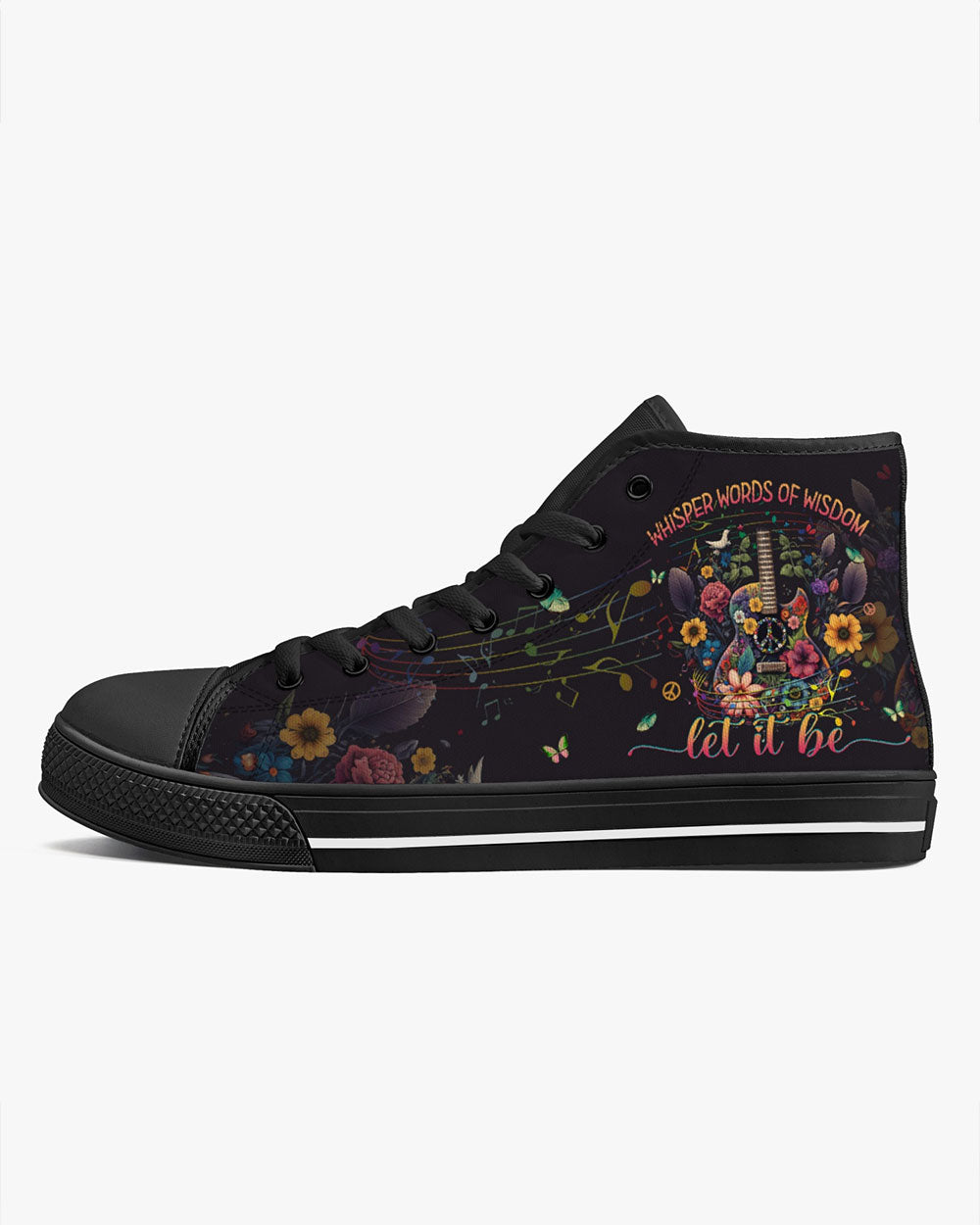 WHISPER WORDS OF WISDOM GUITAR HIPPIE HIGH TOP CANVAS SHOES - YHHG0603235