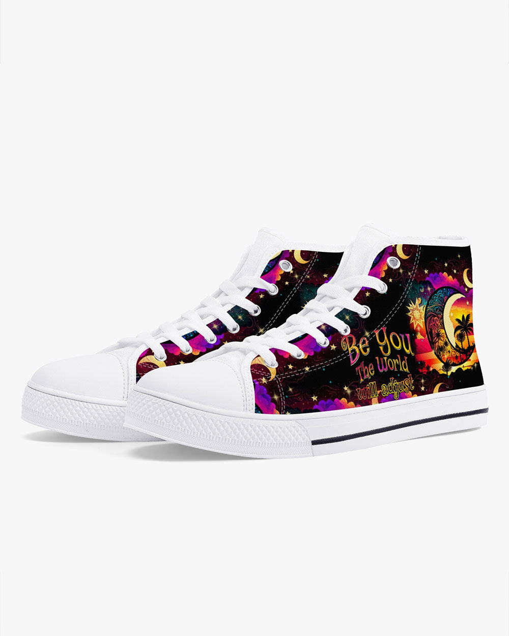 BE YOU THE WORLD WILL ADJUST HIGH TOP CANVAS SHOES - TYTM0304236