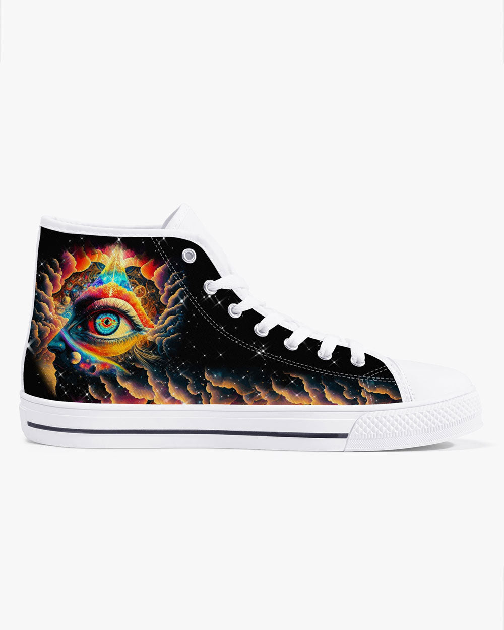 THE EYES ARE USELESS WHEN THE MIND IS BLIND HIGH TOP CANVAS SHOES - TYTM2103234