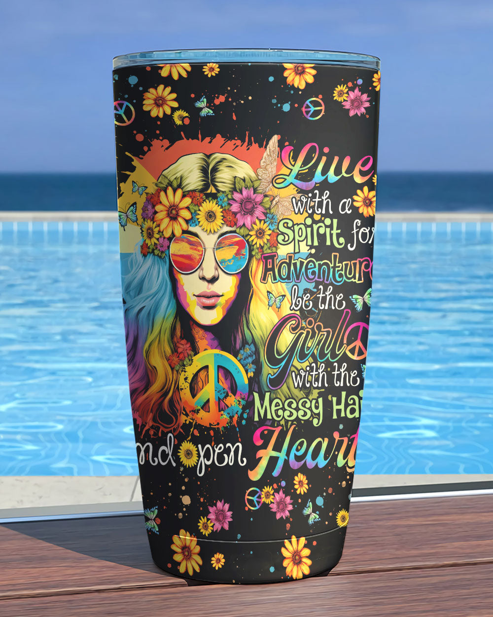 LIVE WITH A SPIRIT TIE DYE TUMBLER - TY1002236