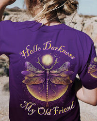 HELLO DARKNESS MY OLD FRIEND DRAGONFLY PURPLE ALL OVER PRINT - TLTW1503231