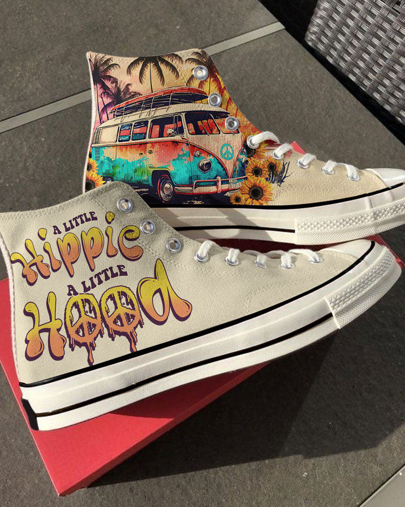 A LITTLE HIPPIE A LITTLE HOOD HIGH TOP CANVAS SHOES - TY1102234