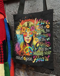 LIVE WITH A SPIRIT TIE DYE TOTE BAG - TY1102236