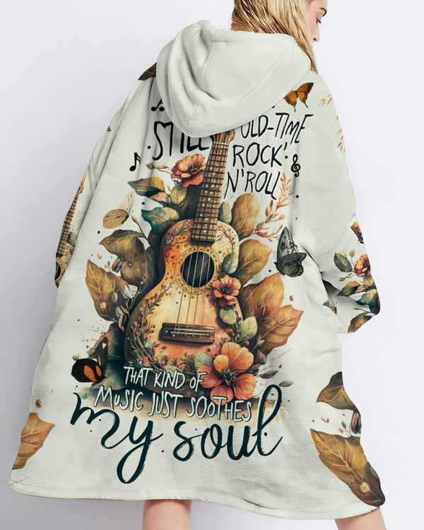 MUSIC JUST SOOTHES MY SOUL SHERPA BLANKET HOODIE - TY1704236