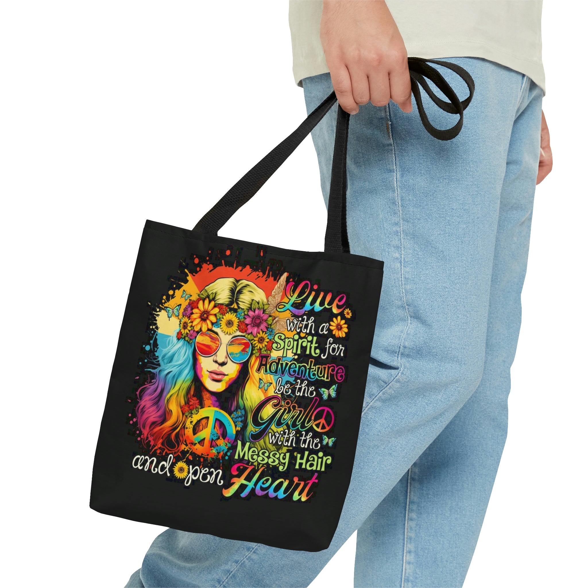 LIVE WITH A SPIRIT TIE DYE TOTE BAG - TY1102236