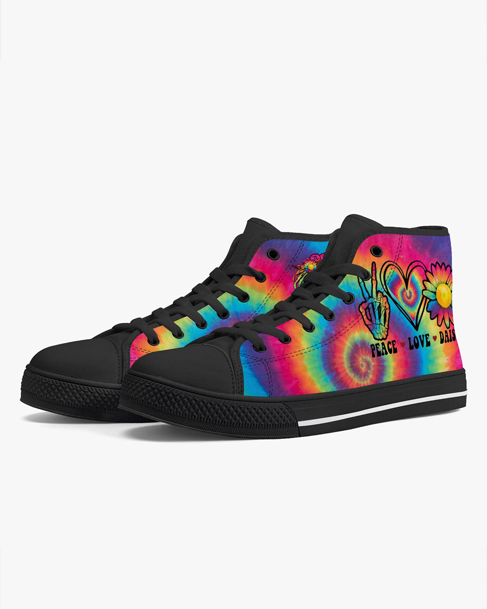 PEACE LOVE DAISY HIGH TOP CANVAS SHOES - TY1102231