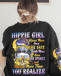 HIPPIE GIRL KNOWS MORE THAN SHE SAYS ALL OVER PRINT - TA0102231