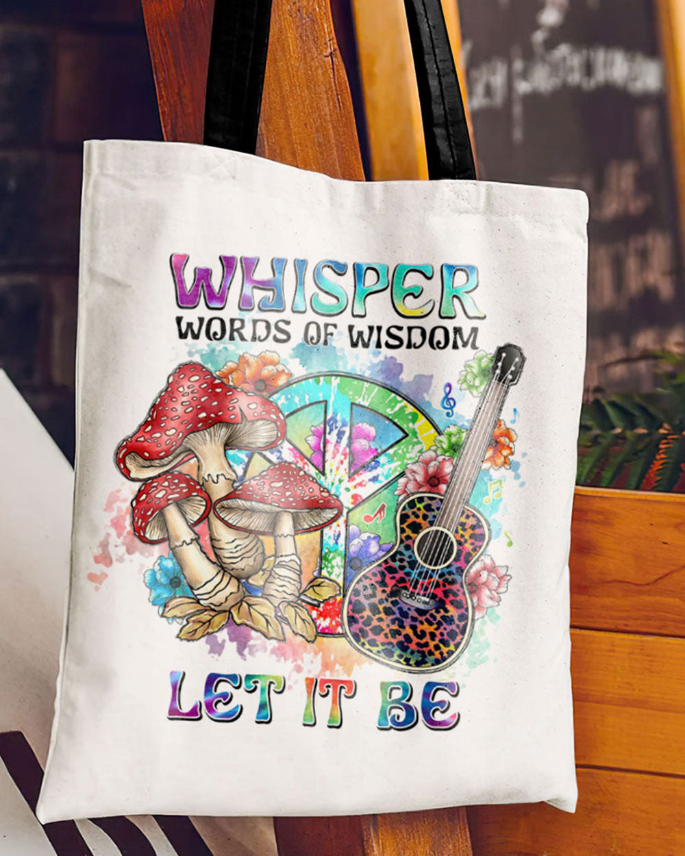 WHISPER WORDS OF WISDOM LEOPARD GUITAR TOTE BAG - TL1602233