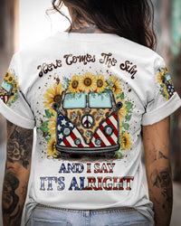 HERE COMES THE SUN LEOPARD SUNFLOWER ALL OVER PRINT - YHLN1402232
