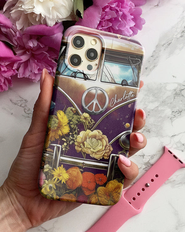 PERSONALIZED RETRO FLOWER CHILD PHONE CASE - TA2002234