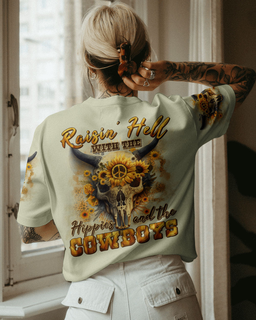 Raising Hell with the Hippies & the Cowboys Tie Dye Short Sleeve Shirt