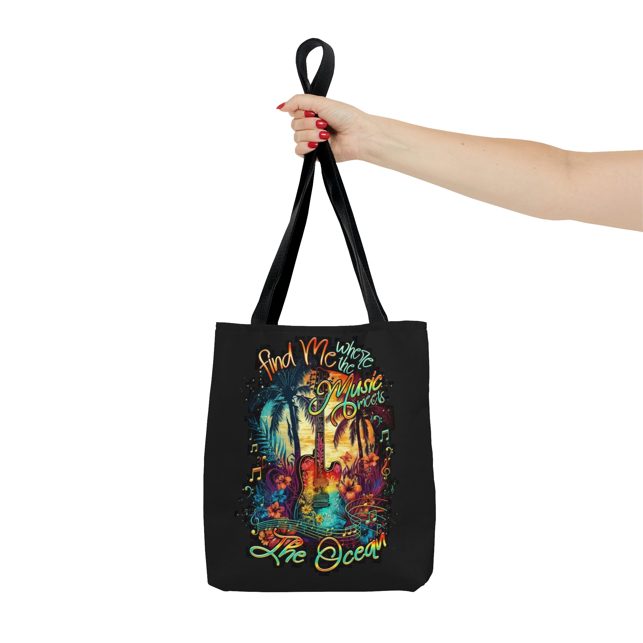 FIND ME WHERE THE MUSIC MEETS THE OCEAN GUITAR TOTE BAG  - TLNO1305232