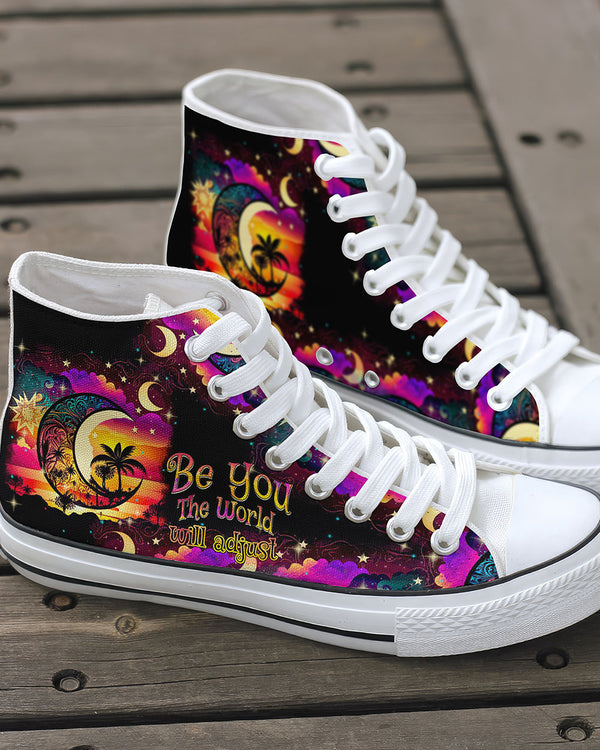 BE YOU THE WORLD WILL ADJUST HIGH TOP CANVAS SHOES - TYTM0304236