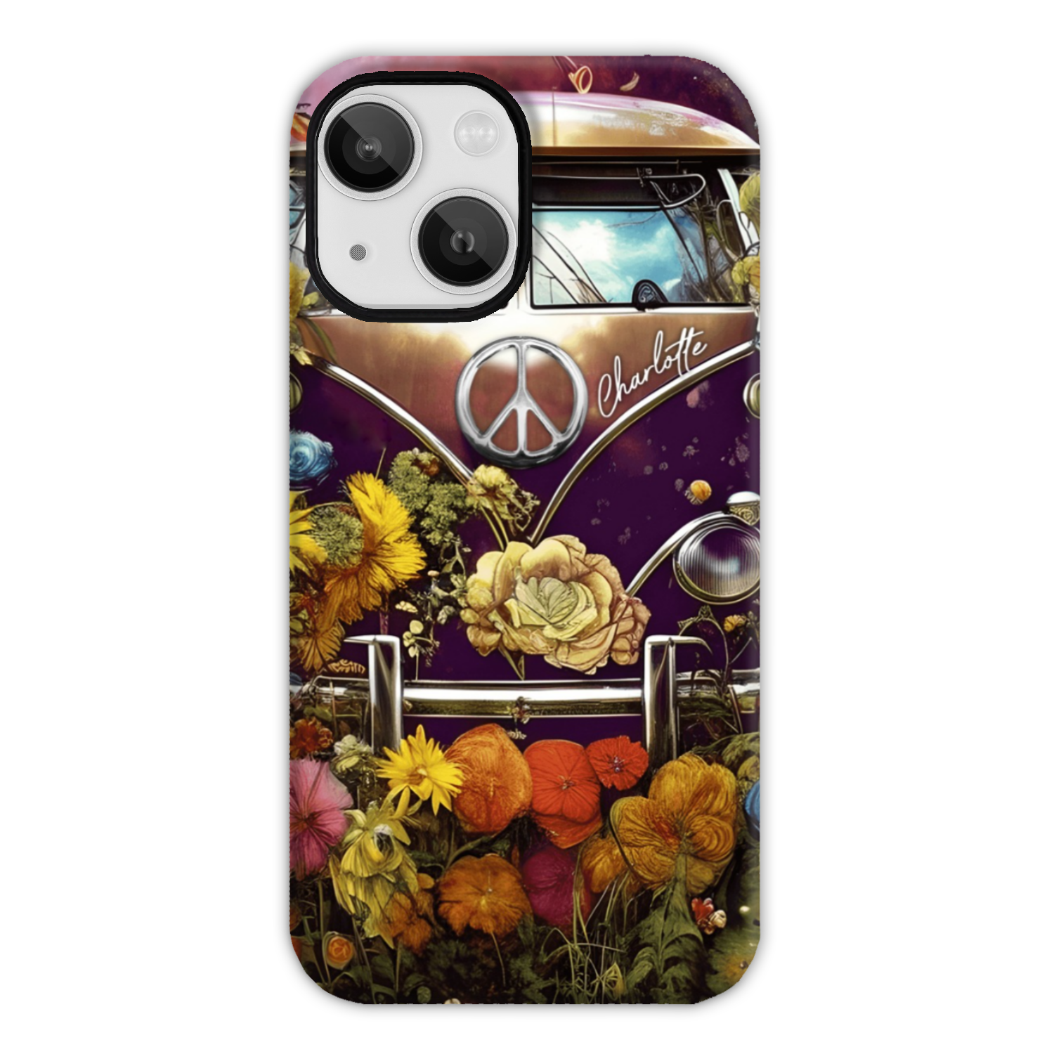 PERSONALIZED RETRO FLOWER CHILD PHONE CASE - TA2002234