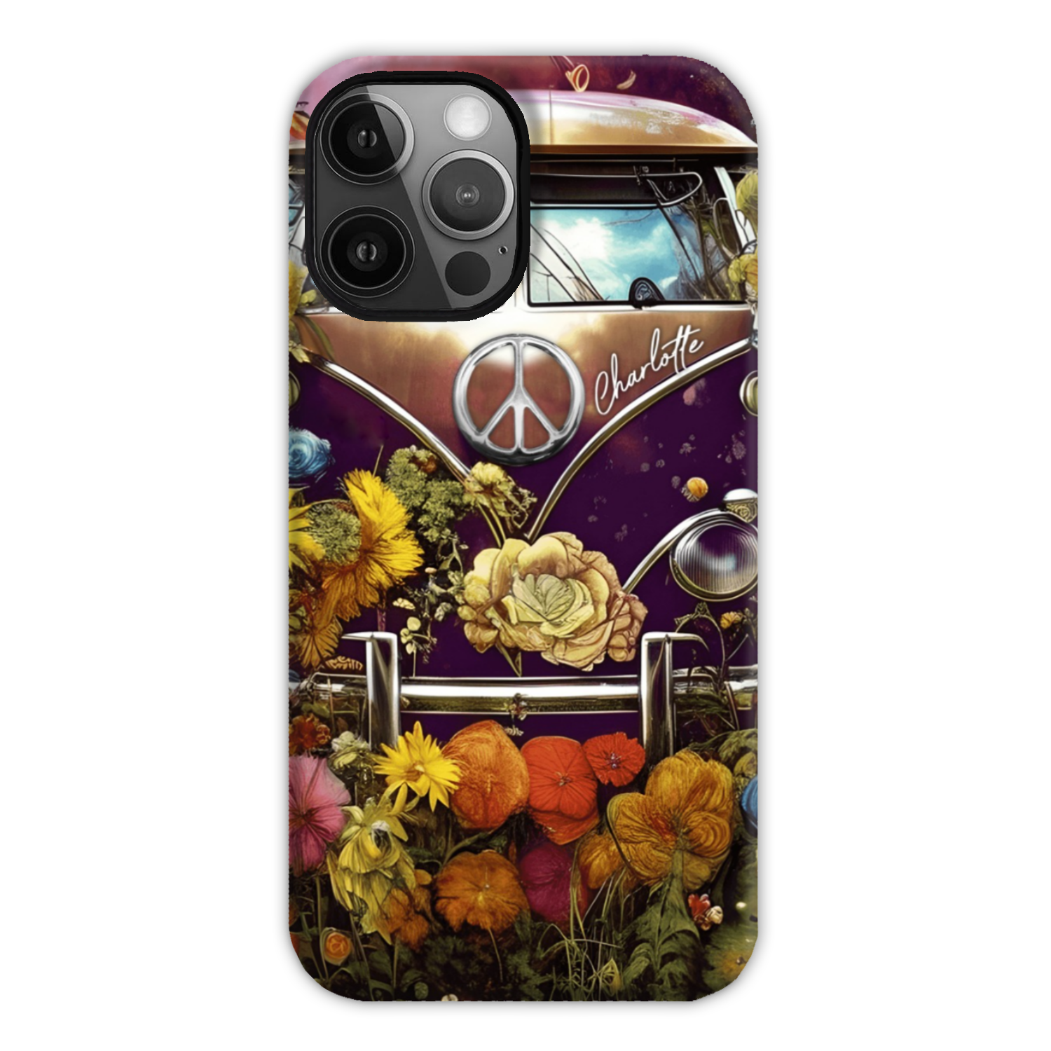 PERSONALIZED RETRO FLOWER CHILD PHONE CASE - TA2002234