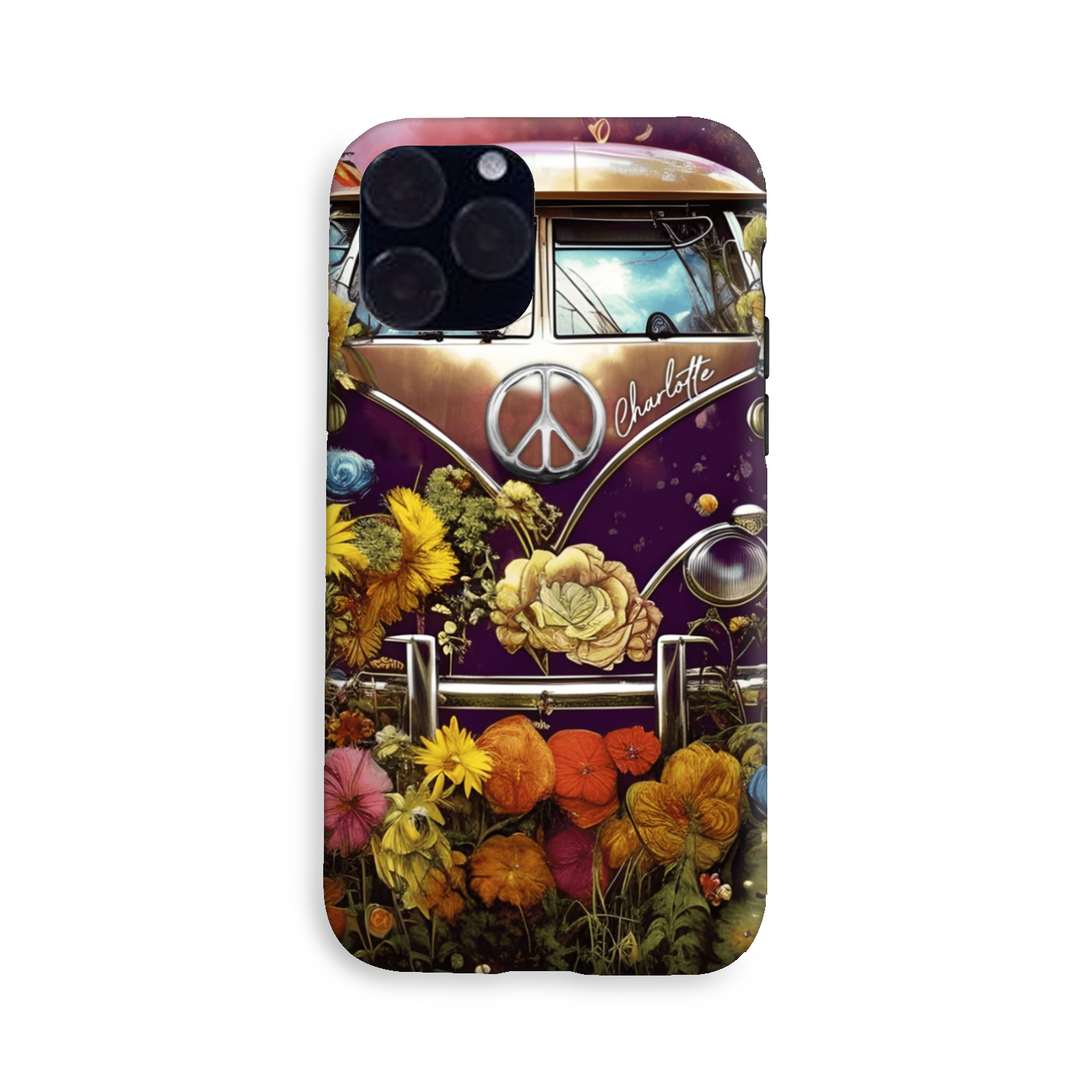 PERSONALIZED RETRO FLOWER CHILD PHONE CASE - TA2002234