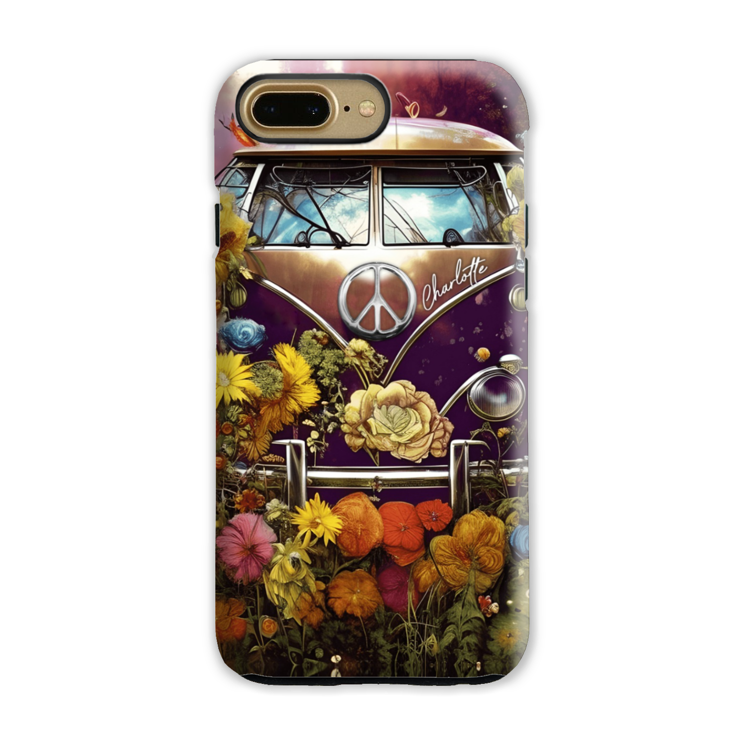 PERSONALIZED RETRO FLOWER CHILD PHONE CASE - TA2002234